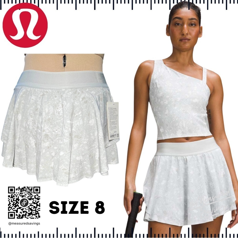 Size 8 - NWT - Lululemon Court Rival High-Rise Skirt (Marble Silver)